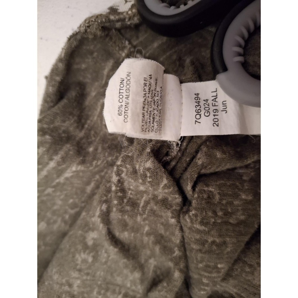 Lucky Brand 1X‎ Olive Green Floral 3/4 Sleeve Bohemian Boho Hippie Blouse - Picture 4 of 6